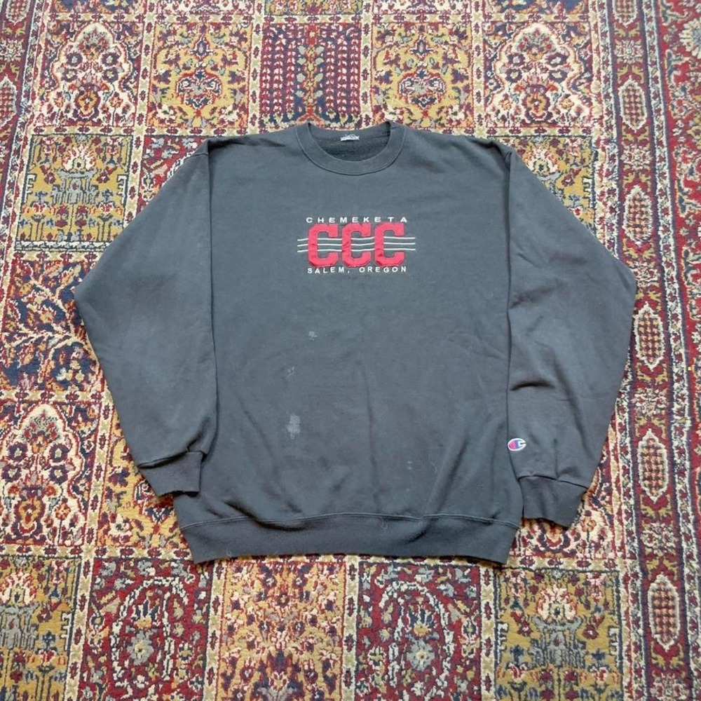 VTG 90s Champion Chemeketa community college oregon‎ crewneck sweatshirt L USA
